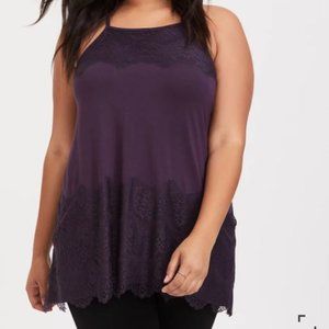 Super Soft Purple Lace Hight Neck Top